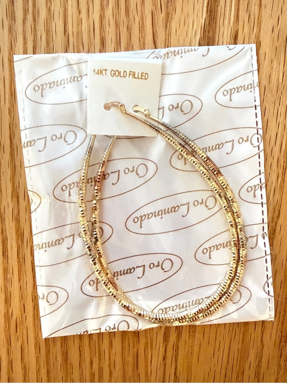 14K Gold Filled Diamond Cut Hoop Earrings | Brand New | Classic Gold Hoops